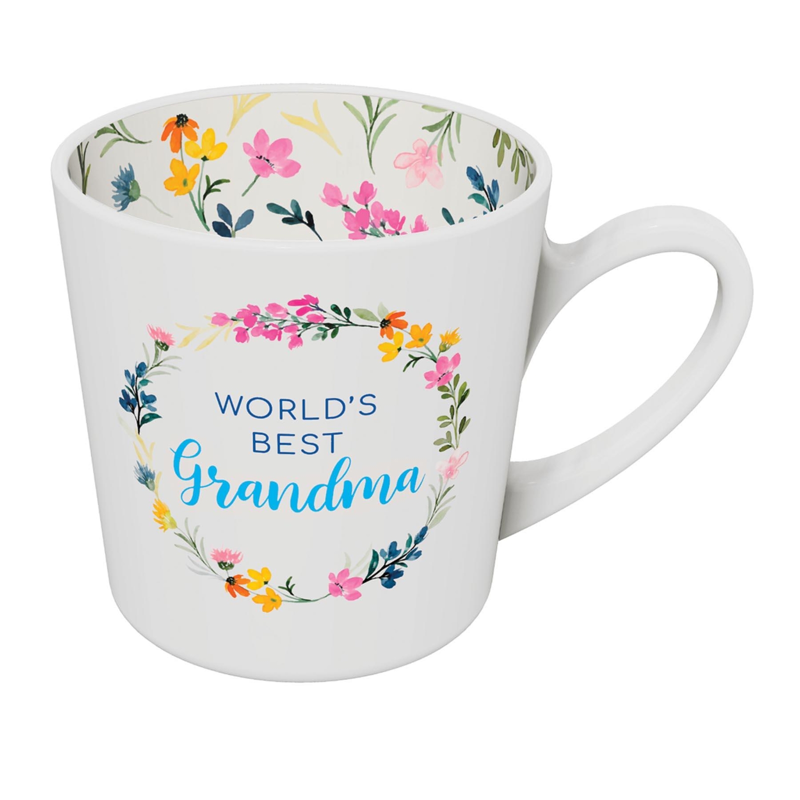 Ceramic Grandma Mug White with Full Patterned Interior