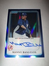 MANNY BANUELOS 2011 Bowman Chrome BLUE REFRACTOR Autograph #10/150 AUTO Braves