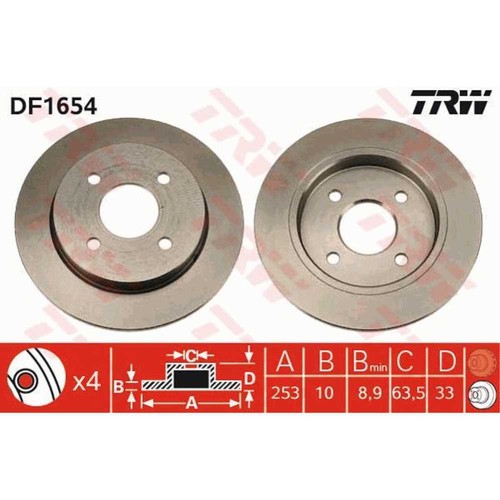 2 Disques De Frein BREMBO Arrière Pour Ford Fiesta Mk6 - Neufs Emballés