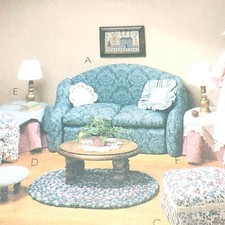 McCall's Doll Furniture Craft Sewing Patterns Sofa Chair Pillows Rug Vintage