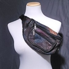 Vintage Patchwork Leather Boho Fanny Pack Multi Colored Bohemian Shoulder Bag