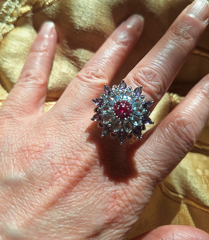 Anello In Argento S925 Con Grande Fiore - Immagine 2 di 4