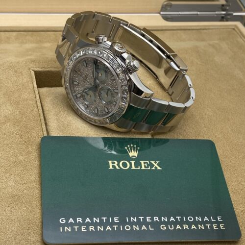 Rolex Daytona 40mm Platine Diamants Pavé Cadran Automatique Montre 116576TBR - Photo 8 sur 8