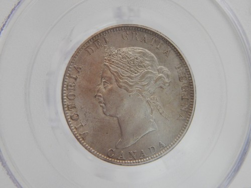1872-H Canada 25 Cent Piece - Quarter Coin - PCGS Graded MS 61 (BT719) - Picture 3 of 4