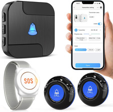 Wi-Fi Wireless Caregiver Pager Call Button for Elderly at Home, APP Emergency Al