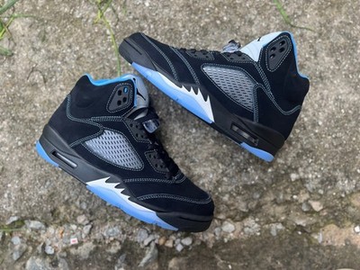 Jordan 5 Retro OG Black University Blue High Top Men's Basketball Shoes