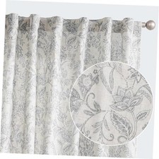 Linen Curtains Farmhouse Grey 50"W x 63"L Pack of 2 Linen Grey unlined