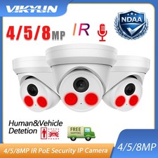 Vikylin 4K 8MP 4MP 5MP POE Security IP Camera IR Red Light MIC With Remote View