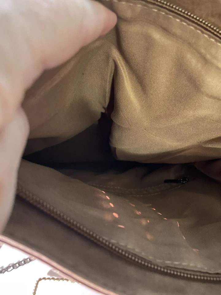 Charlie Paige Fold Over Clutch/Shoulder  Purse Brown Zip Closure NWT - Image 4 of 4