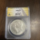 1880-S Morgan Dollar ANACS MS 62 San Francisco Silver $1 Coin Certified