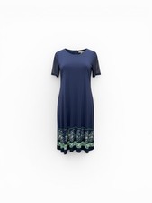 Michael Kors Women's Navy Blue/Green Short Sleeve Shift Dress Size Large