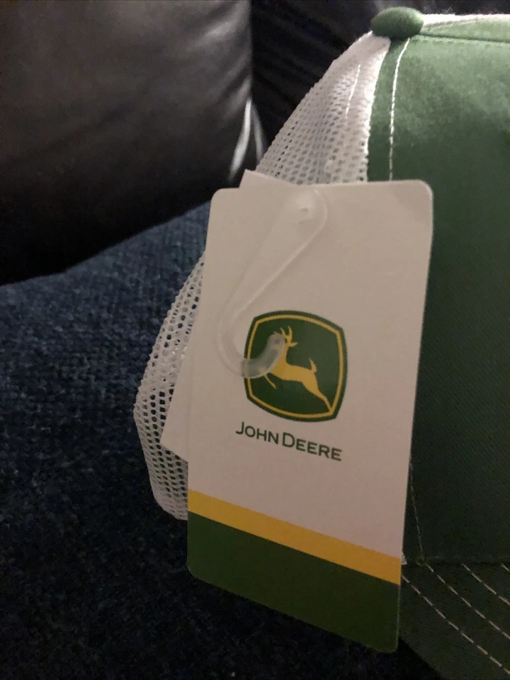 John Deere Green/White Mesh Trucker Hat Adjustable SnapBack One Size New w/ Tags - Image 3 of 4