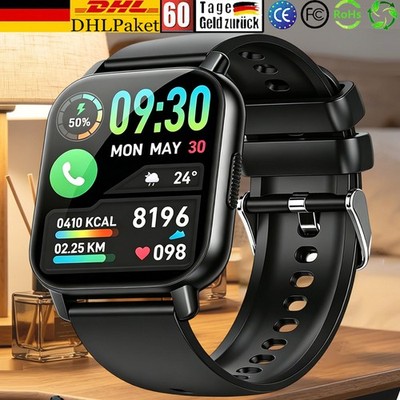 Bluetooth Smartwatch Herren Damen Fitness Tracker Herzfrequenz Pulsuhr Blutdruck