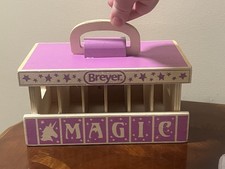 Breyer Mini Horse Stable Unicorn Magic Wooden Carrier Toy Handle Compartments