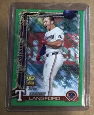 2025 Topps Holiday Wyatt Langford #PA-WL Green Glitter Foil Autograph SSP 3/5