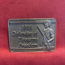 NRA Belt Buckle 1985 Defenders Of Firearms Freedom National Rifle Association
