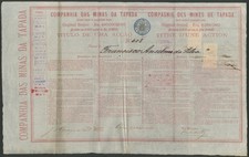 Portugal: Companhia das Minas da Tapada, 1 share, 1882