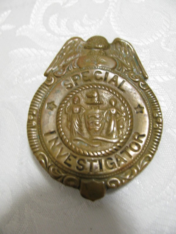VINTAGE SPECIAL INVESTIGATOR COPPER BADGE OBSOLETE