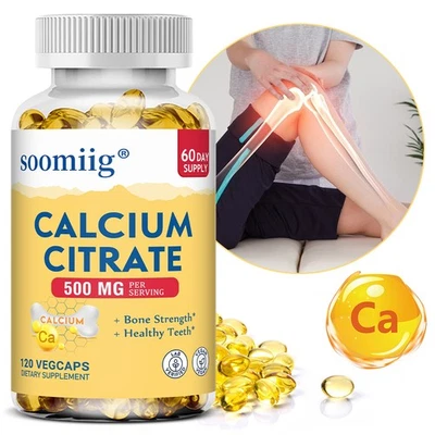 SOOMIIG Calcium Citrate 500mg Healthy Bone,Teeth,Muscles Function Support 30/60/120 Caps