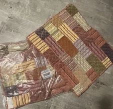 The Company Store 2 STANDARD Vintage Patchwork Quilted Pillow Shams Pair New