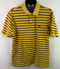 Chaps 1978 Yellow Striped Polo Short Sleeve Shirt Men's Size Medium