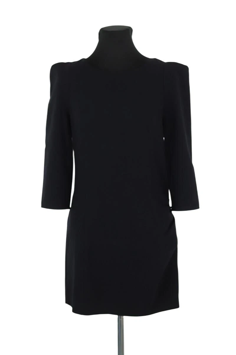 Robe Sandro Noire Volantée - Taille 36 - Occasion Très Bon état - Sans Manches