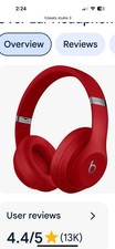 Beats by Dr. Dre Studio 3 Red Wireless Active Noise Cancelling Headphones NIB