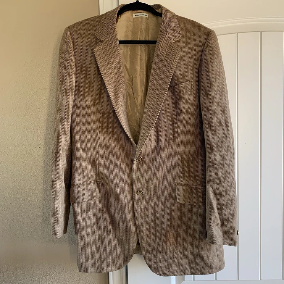 Abrigo deportivo Brioni para hombre firma botón blazer 100 % lana traje chaqueta 42/52 Foto 2 de 4