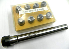 3/4" STRAIGHT SHANK ER16 COLLET HOLDER w/ 8 pc METRIC COLLET SET     A756