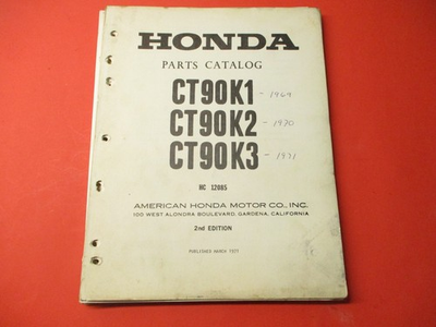 #ad OEM ORIGINAL HONDA PARTS CATALOG MANUAL 1969 1971 CT90 $69.99