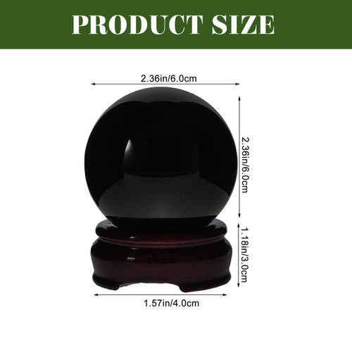Esfera de piedra bola de cristal de obsidiana con soporte esferas decorativas - Imagen 6 de 12