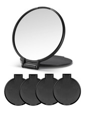 Compact Mirror Bulk Round Makeup Mirror For Purse Set Of 4 black