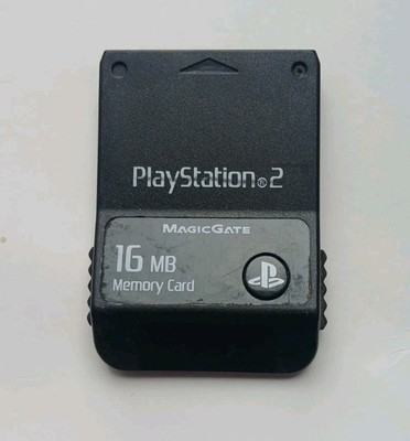 Sony Playstation 2 PS2 MagicGate 16MB Memory Card Black - Tested & Works!