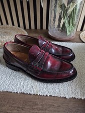  Church’s Tunbridge Penny Loafers UK7 Burgundy Bookbinder Fume 