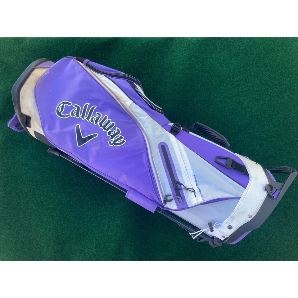 Bolsa de pie de golf Callaway púrpura blanca calle 14 transporte ligero Foto 2 de 4