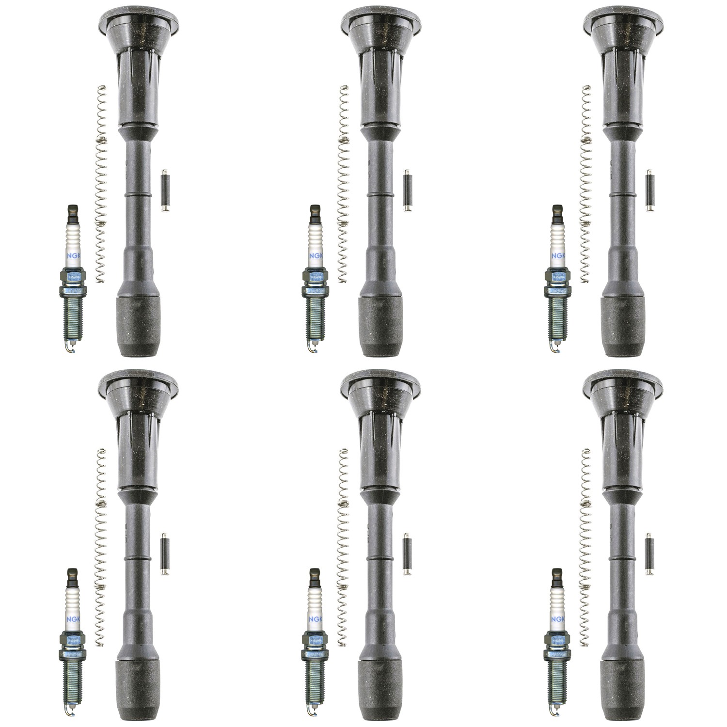 NGK 6 Laser Iridium H. I. Spark Plugs  Denso Coil Boots Kit for 350Z Altima V6