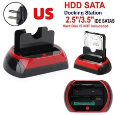 ALL in One HDD Docking/Dock Station HD Dual Bay USB to SATA IDE 2.5" 3.5" US