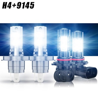 For Pontiac Vibe 2003 -2008 Combo 4x LED Headlight H4+9145 Fog Light White