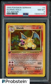 1999 Pokemon German 1st Edition Glurak Holo Charizard #4 PSA 8 NM MT