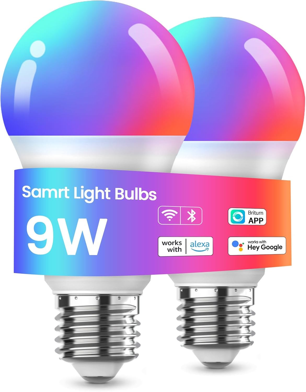 LED Smart Light Bulbs, Color Changing Dimmable & Timing Smart Wifi and Bluetooth
