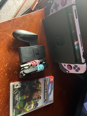 Nintendo Switch V2 Whole Set with Minecraft and Case Tested Working (Check Desc)