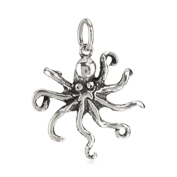 KettenanhäNger Krake Talisman Octopus 925 Silber 2,3Cm Skandinavisches Amulett-image