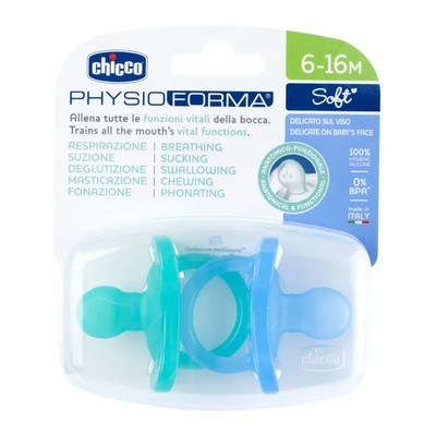 Chicco Physio Soft Silikon Schnuller blau 6-12M