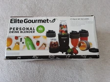 Elite Gourmet 17pc Personal Drink Blender Smoothie Maker Chop, Grate, Grind