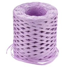 Raffia Paper Craft Ribbon, 1/4 Inch Raffia Twine String, 218 Yards Purple