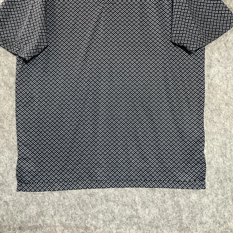 FootJoy Shirt Mens Medium Black Blue Geo Print Golf Polo Performance Stretch - Image 4 of 4