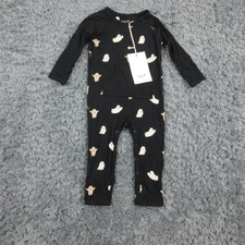 Kyte Baby Romper Baby 18-24 Months Black Ghost Bamboo Halloween One Piece NWT
