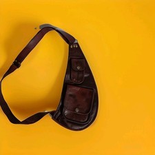Unisex leather sling crossbody bag