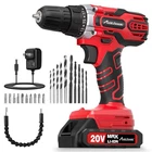 20V MAX Power Drill Kit Cordless Drill Set Battery Charger 3/8 Inch 22 PCS
