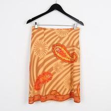 Vintage 90s Girlfriend Paisley Floral Striped Pattern Summer Skirt Size Small